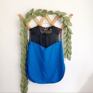 Wayne Blue and Black Silk Top